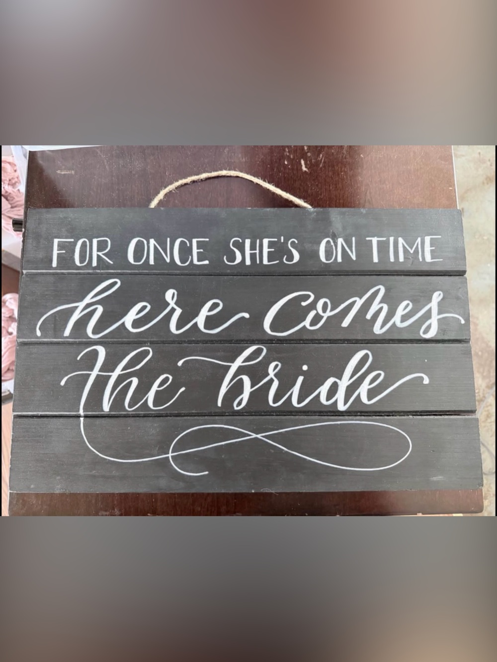 Wooden wedding sign